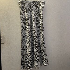 Rachel Zoe Black and White Heart Print Maxi Skirt